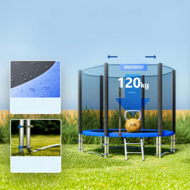 Trambulină cu plasă de siguranță JUMP, Ø244cm, negru/albastru