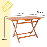 Set de mobilier SYDNEY, 5 piese, lemn natural