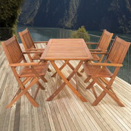 Set de mobilier SYDNEY, 5 piese, lemn natural