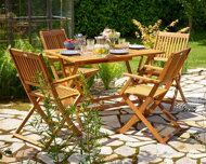 Set de mobilier SYDNEY, 5 piese, lemn natural