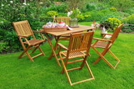 Set de mobilier SYDNEY, 5 piese, lemn natural