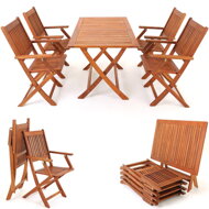 Set de mobilier SYDNEY, 5 piese, lemn natural