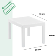 Set grădină AKITA, 3 piese, albă