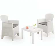 Set grădină AKITA, 3 piese, albă