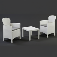 Set grădină AKITA, 3 piese, albă