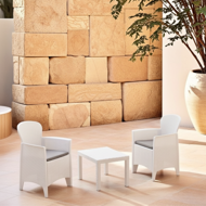 Set grădină AKITA, 3 piese, albă