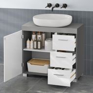 Dulap pentru chiuvetă IVY, 30x70x64 cm, alb/gri