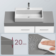 Dulap pentru chiuvetă IVY, 30x70x64 cm, alb/gri