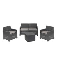 Set de grădină COMO, 4 piese, culoare antracit