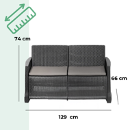 Set de grădină COMO, 4 piese, culoare antracit