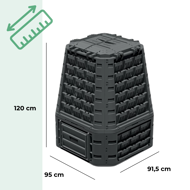 Compostor EVOGREEN VARIO, 750 l, negru