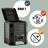 Compostor de grădină - Compogreen 380 l, negru