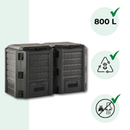 Compostor de grădină - Compogreen 800 l, negru