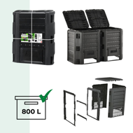 Compostor de grădină - Compogreen 800 l, negru