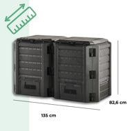 Compostor de grădină - Compogreen 800 l, negru