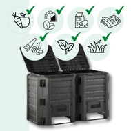 Compostor de grădină - Compogreen 800 l, negru