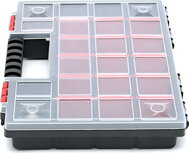 Organizator din plastic NORS, 10 bucăți, 22 compartimente, 34x25x5 cm, negru/transparent