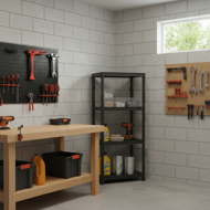 Raft pentru atelier STACKARO SOLID SMALL, 58x28x131,5cm, negru