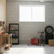 Raft pentru atelier STACKARO SOLID SMALL, 58x28x131,5cm, negru