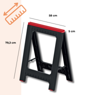 Suport, capră de construcții TITAN, set 2 bucăți, 58x5x79 cm, negru/roșu