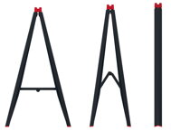 Suport, capră de construcții TITAN, set 2 bucăți, 58x5x79 cm, negru/roșu