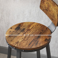 Scaune de bar LUND cu spătare, 2 buc., 99x54cm, maro/negru  