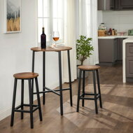 Scaune de bar LUND, 2 buc., 32x65cm, maro/negru  