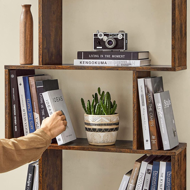 Raft/etajeră pentru cărți PRESTON, 70x24x190,5cm, maro