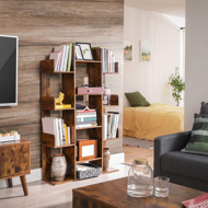 Raft/etajeră pentru cărți ODIN în stil industrial, 86x25x140 cm, maro