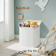Coș de rufe de bambus DORA, 150L, alb  