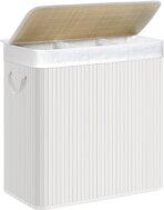 Coș de rufe de bambus DORA, 150L, alb  