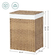 Coș de rufe din ratan sintetic AVA, 90L, maro natural