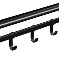 Perete de agățat cu raft în stil industrial, maro-negru