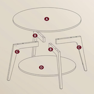 Măsuță de cafea NORDIC, 80×45cm, maro