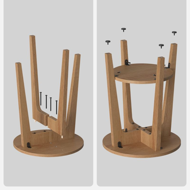 Măsuță de cafea NORDIC, 40×50cm, maro