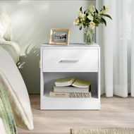 Măsuță de noptieră COSTA, 28x39x41 cm, albă