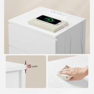 Noptiere cu funcție de încărcare ZION, 35x40x59 cm, alb