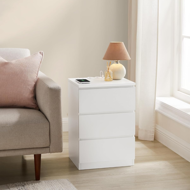 Noptiere cu funcție de încărcare ZION, 35x40x59 cm, alb