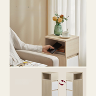 Noptieră ROBIN, 30x25x65cm, alb/bej