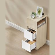 Noptieră ROBIN, 30x25x65cm, alb/bej