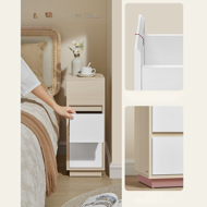 Noptieră ROBIN, 30x25x65cm, alb/bej