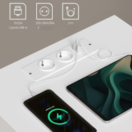 Noptieră LUCIANO cu funcție de încărcare, 35x45x58,3 cm, alb