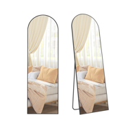 Oglindă rotunjită UMBRA, 160x50 cm, negru