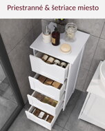 Cabinet de baie cu 4 sertare, 30 x 30 x 82 cm, alb