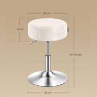 Scaun reglabil pe înălțime AURA pentru măsuța de toaletă, Ø35cm, crem