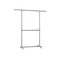 Suport pentru haine în două trepte JASON 93x49x113-198cm, argintiu
