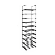 Raft stivuibil pentru încălțăminte TUBE, 10 polițe, 45x30x174cm, negru