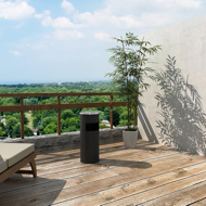 Scrumieră cu coș de gunoi SMOKE, 60,5x24,5 cm, negru