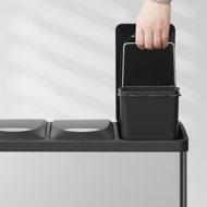 Coș de reciclare SORT 24L (3x8L), oțel