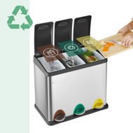 Coș de reciclare SORT 24L (3x8L), oțel